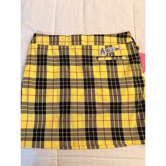 Royal & Awesome Pants - Royal & Awesome Yellow Plaid Golf Skort Size 10 NWT RWKLT14R